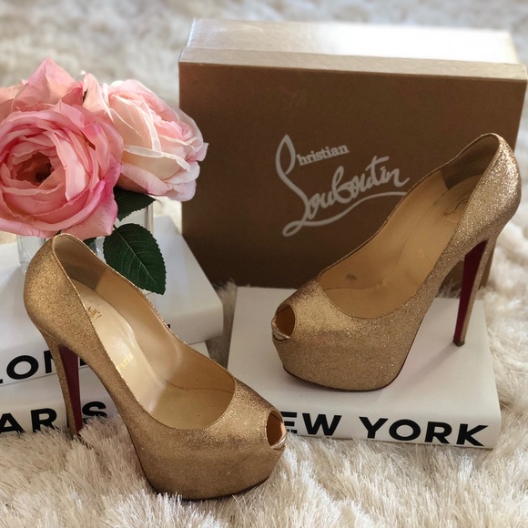 Loubuotin Highness 160 mm Gold glitter platform!! - Picture 8 of 13